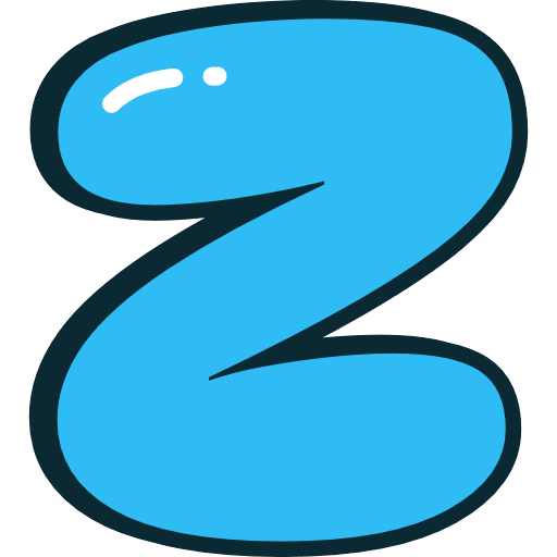 Bubble Letter Z Lowercase Blue Icon in SVG, PNG formats