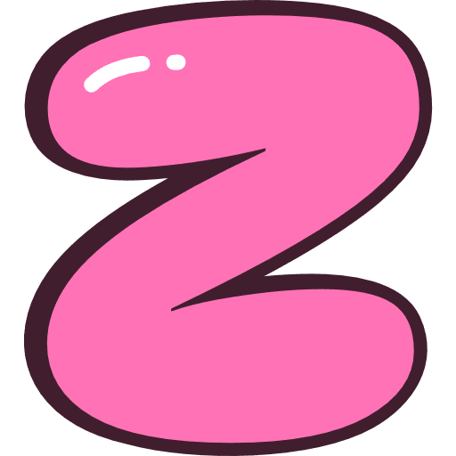 Bubble Letter Z Lowercase Pink Icon in SVG, PNG formats