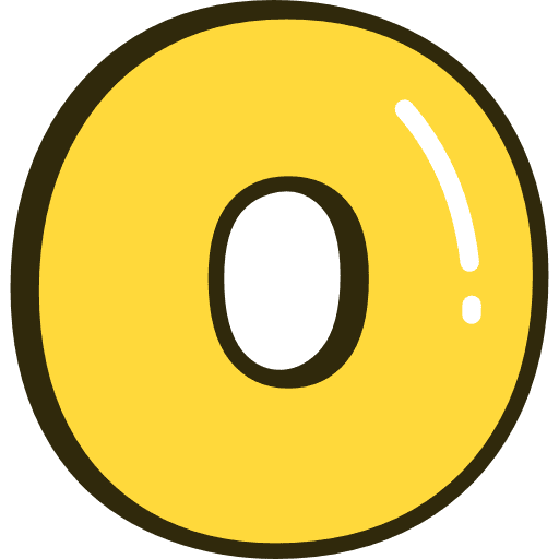 Bubble Number 0 Yellow Icon in SVG, PNG formats