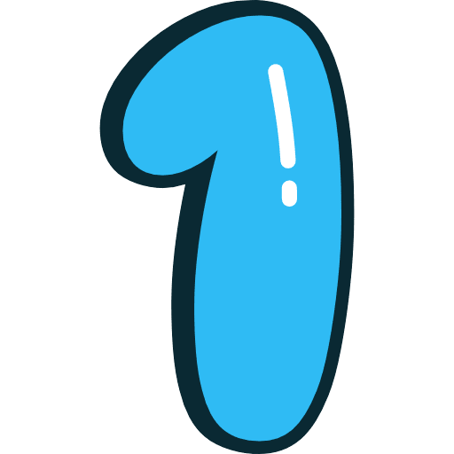 Bubble Number 1 Blue Icon in SVG, PNG formats