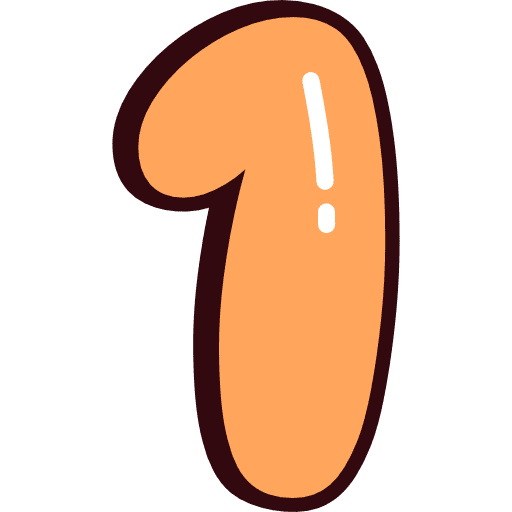Bubble Number 1 Orange Icon in SVG, PNG formats