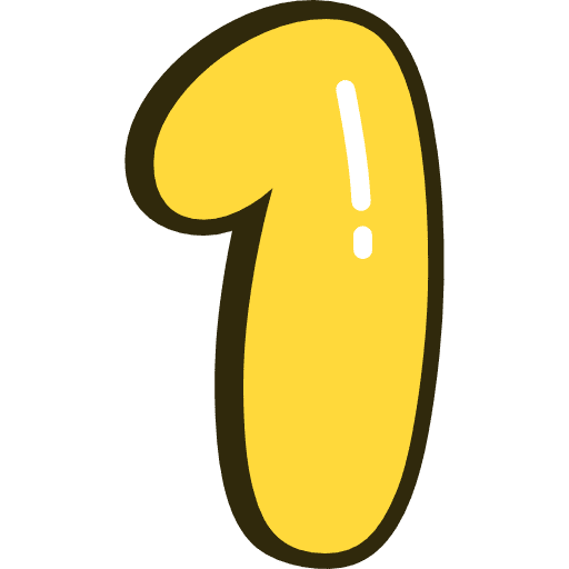 Bubble Number 1 Yellow Icon in SVG, PNG formats