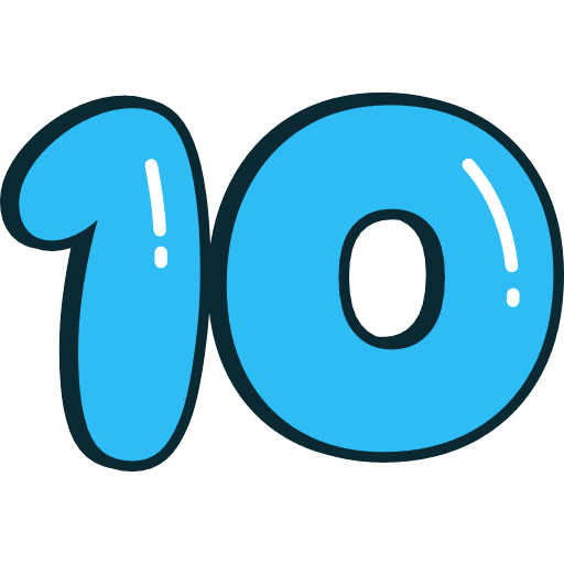 Bubble Number 10 Blue Icon in SVG, PNG formats
