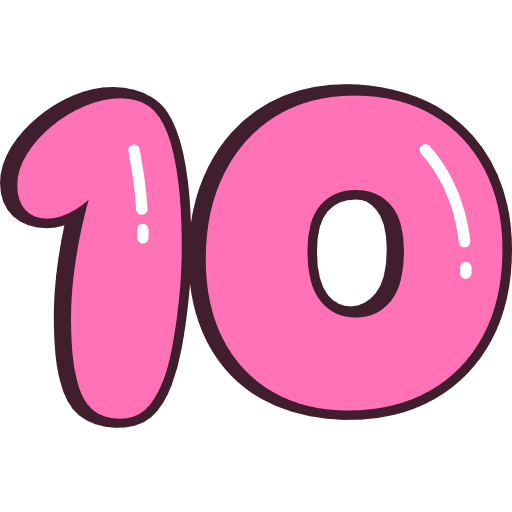 Bubble Number 10 Pink Icon in SVG, PNG formats