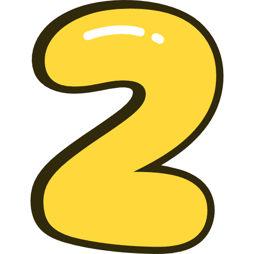 Bubble Number 2 Yellow Icon in SVG, PNG formats