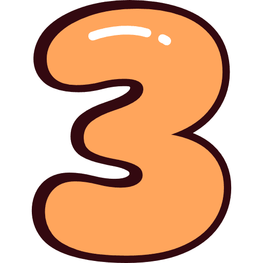 Bubble Number 3 Orange Icon in SVG, PNG formats