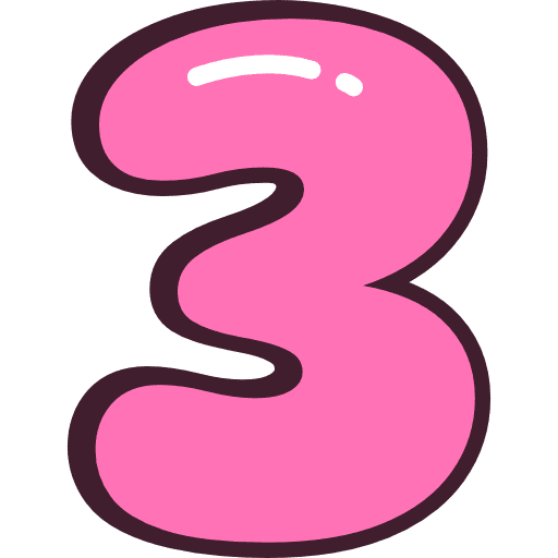 Bubble Number 3 Pink Icon in SVG, PNG formats
