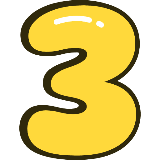 Bubble Number 3 Yellow Icon in SVG, PNG formats