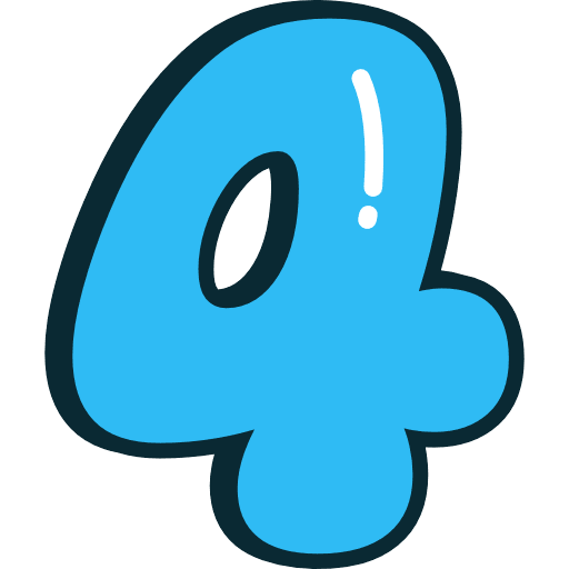 Bubble Number 4 Blue Icon in SVG, PNG formats