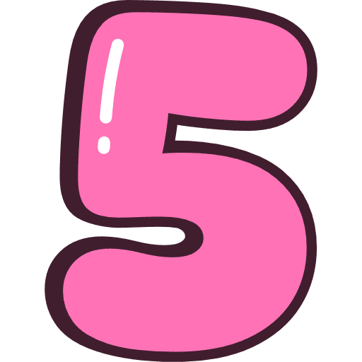 Bubble Number 5 Pink Icon in SVG, PNG formats
