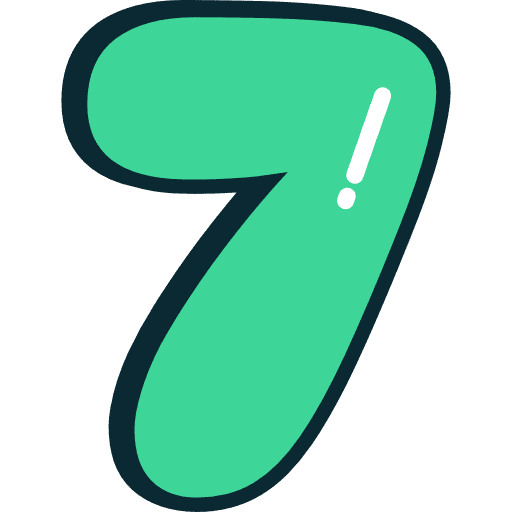 Bubble Number 7 Green Icon in SVG, PNG formats
