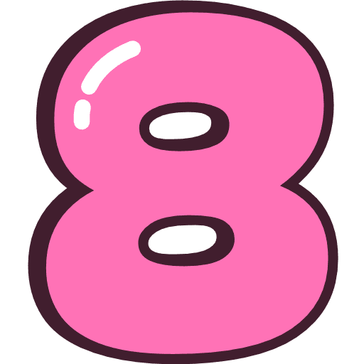 Bubble Number 8 Pink Icon in SVG, PNG formats