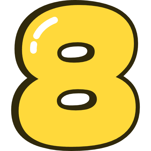 Bubble Number 8 Yellow Icon in SVG, PNG formats