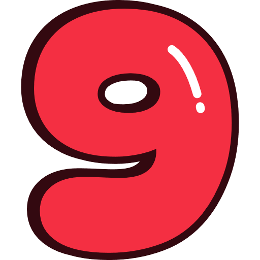 Bubble Number 9 Red Icon in SVG, PNG formats