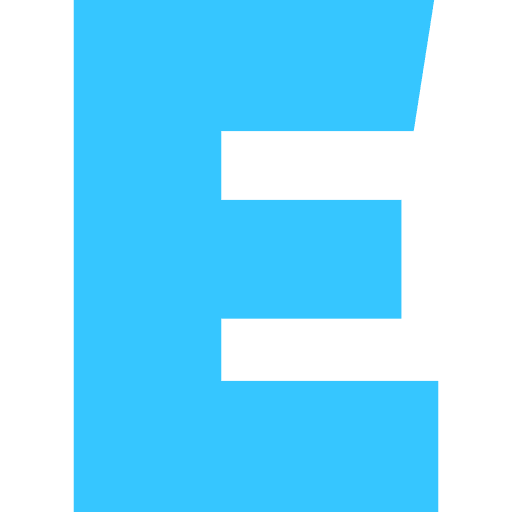 Capital Letter E Light Blue Transparent Icon in SVG, PNG formats