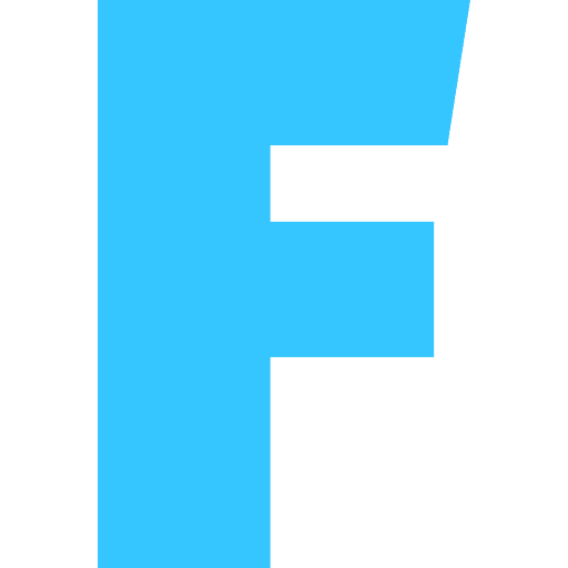 Capital Letter F Light Blue Transparent Icon in SVG, PNG formats