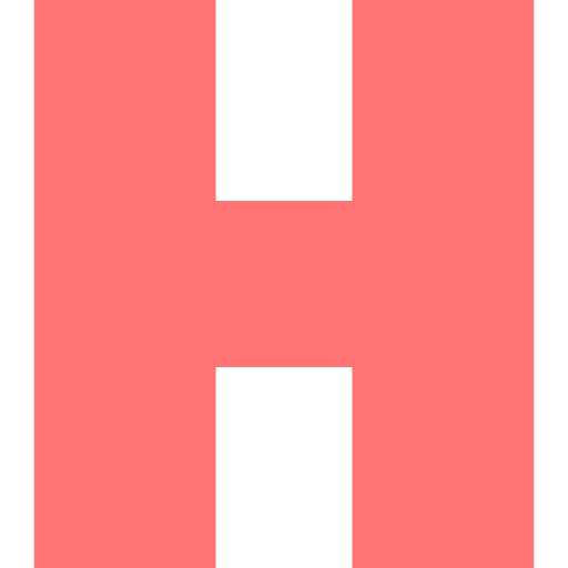 Capital Letter H Light Red Transparent Icon in SVG, PNG formats