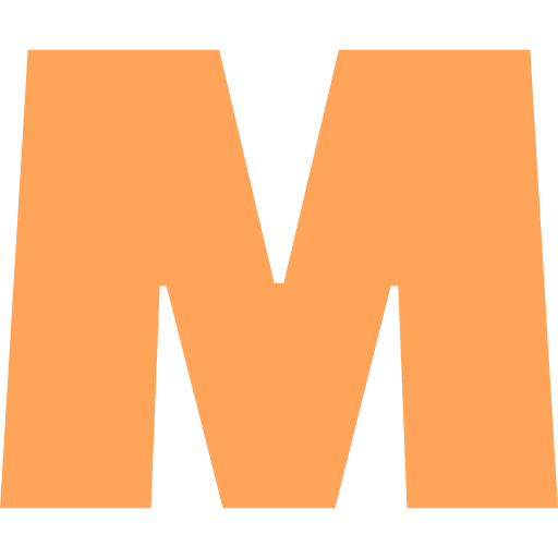 Capital Letter M Light Orange Transparent Icon in SVG, PNG formats