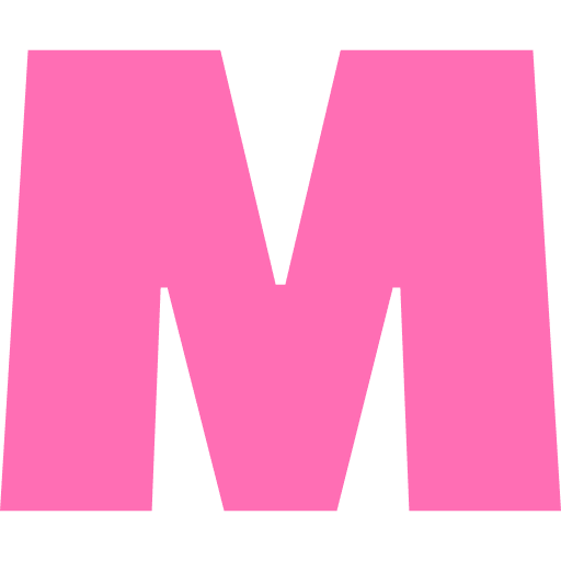 Capital Letter M Light Pink Transparent Icon in SVG, PNG formats