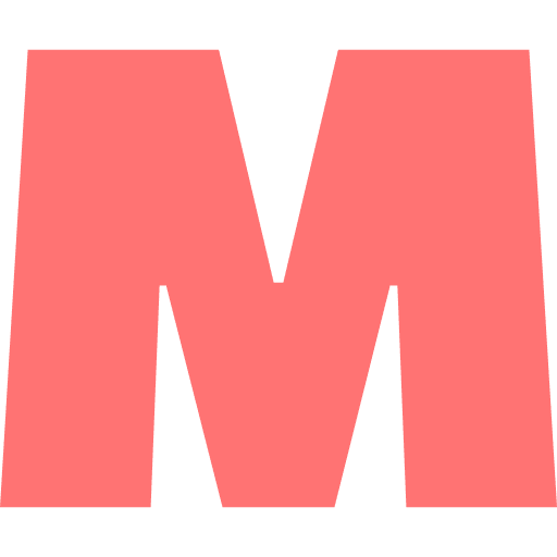 Capital Letter M Light Red Transparent Icon in SVG, PNG formats