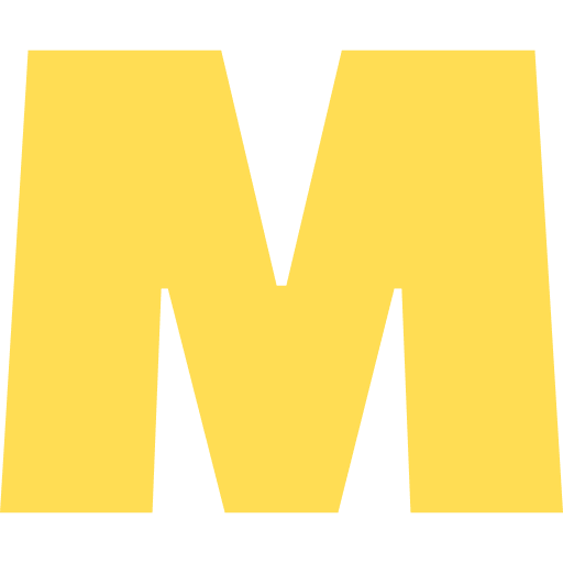 Capital Letter M Light Yellow Transparent Icon in SVG, PNG formats