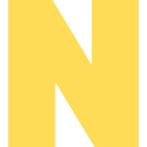 Capital Letter N Light Yellow Transparent Icon in SVG, PNG formats
