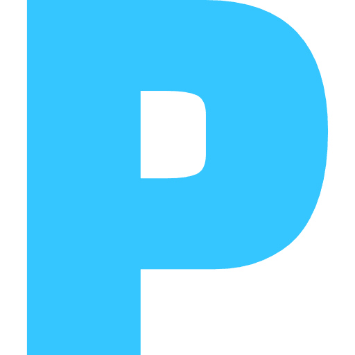 Capital Letter P Light Blue Transparent Icon in SVG, PNG formats