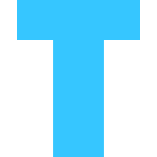 Capital Letter T Light Blue Transparent Icon in SVG, PNG formats
