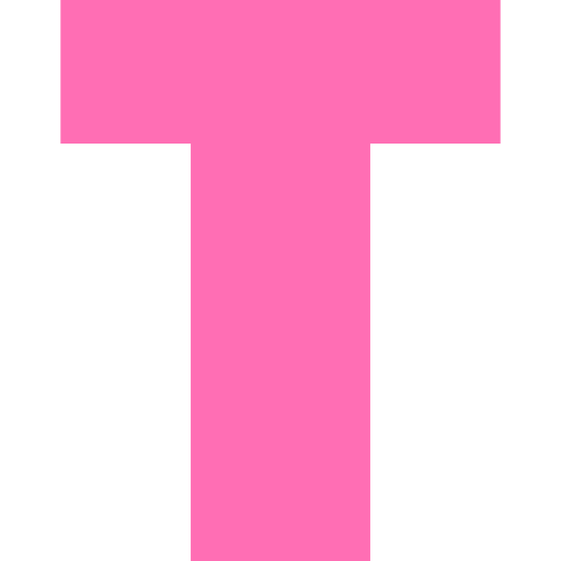 Capital Letter T Light Pink Transparent Icon in SVG, PNG formats