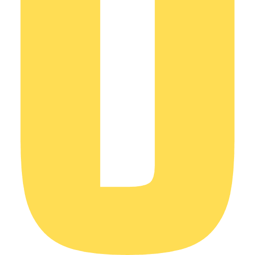 Capital Letter U Light Yellow Transparent Icon in SVG, PNG formats