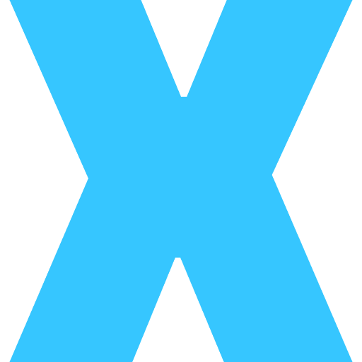 Capital Letter X Light Blue Transparent Icon in SVG, PNG formats