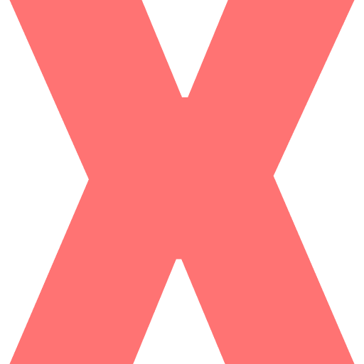 Capital Letter X Light Red Transparent Icon in SVG, PNG formats