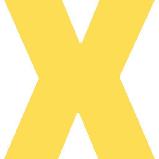 Capital Letter X Light Yellow Transparent Icon in SVG, PNG formats