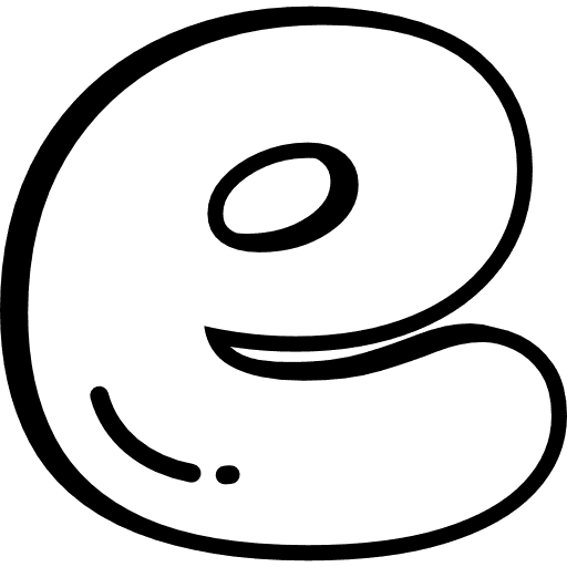 E Bubble Letter Lowercase Icon in SVG, PNG formats