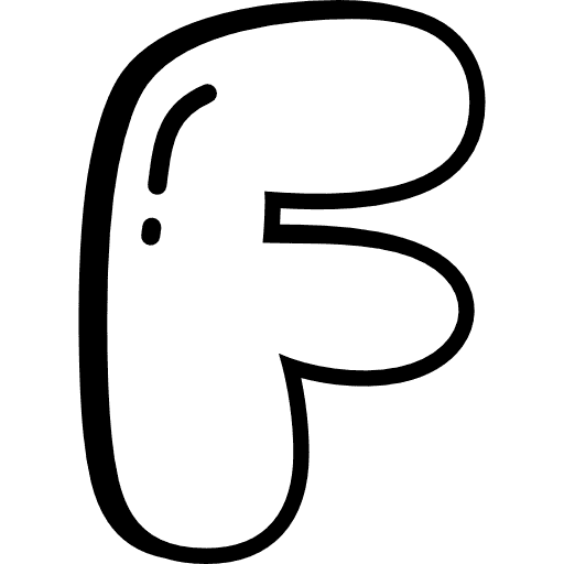 F Bubble Letter Icon in SVG, PNG formats