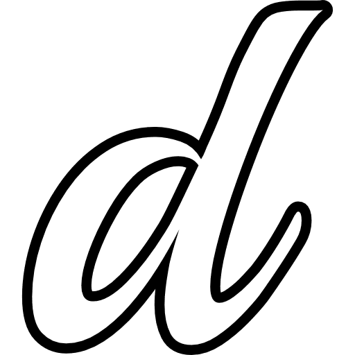 Fancy Letter D Lowercase Outline Icon in SVG, PNG formats
