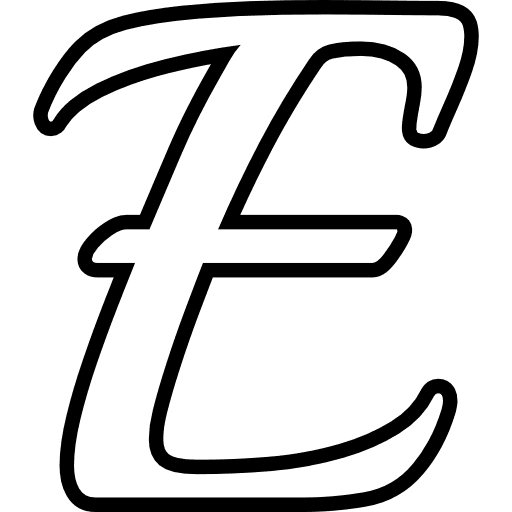 Fancy Letter E Outline Icon in SVG, PNG formats