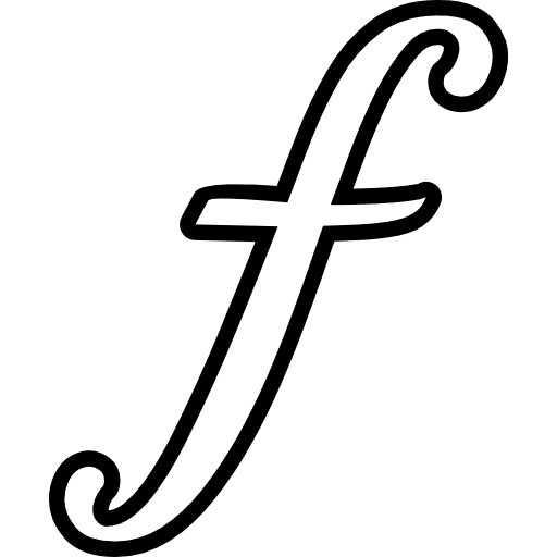 Fancy Letter F Lowercase Outline Icon in SVG, PNG formats