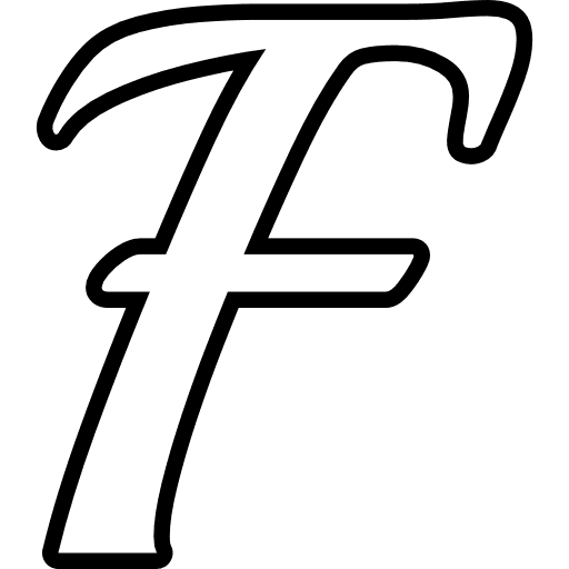 Fancy Letter F Outline Icon in SVG, PNG formats