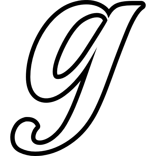 Fancy Letter G Lowercase Outline Icon in SVG, PNG formats