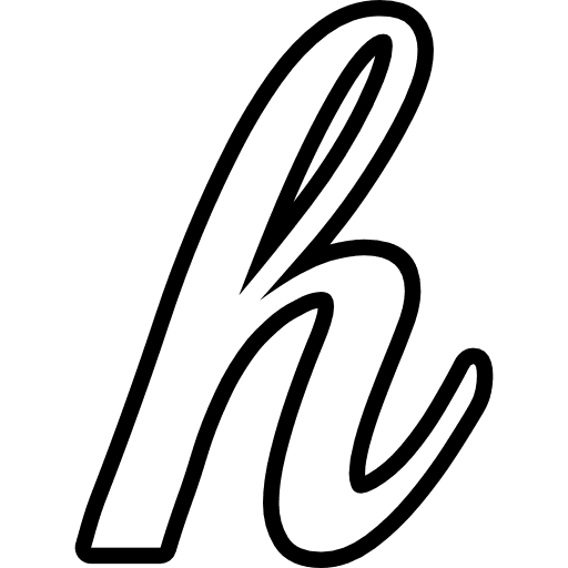 Fancy Letter H Lowercase Outline Icon in SVG, PNG formats