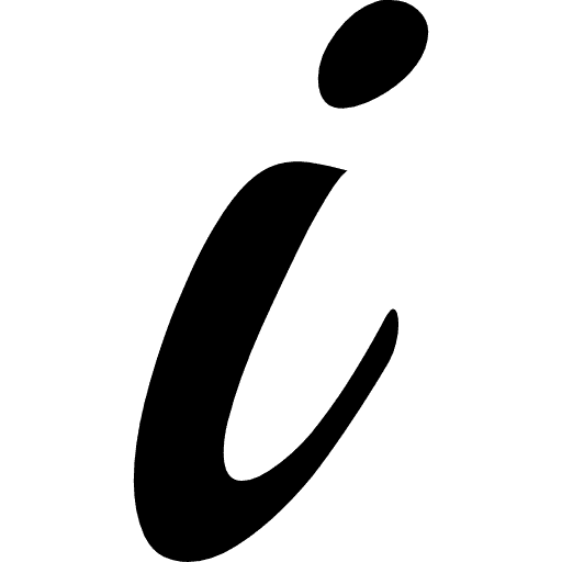 Fancy Letter I Lowercase Icon in SVG, PNG formats