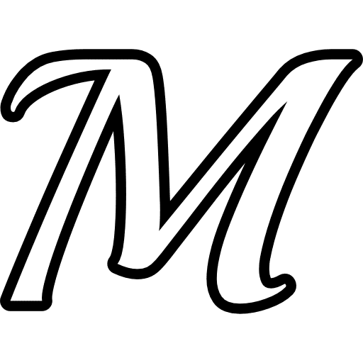 Fancy Letter M Outline Icon in SVG, PNG formats