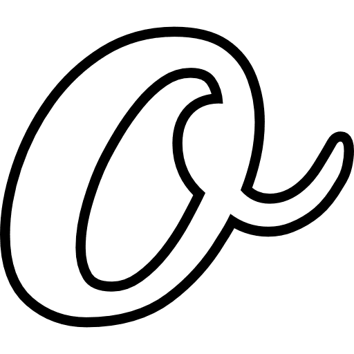 Fancy Letter O Lowercase Outline Icon in SVG, PNG formats