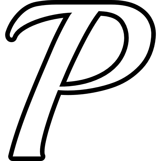 Fancy Letter P Outline Icon in SVG, PNG formats