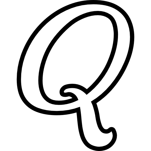 Fancy Letter Q Outline Icon in SVG, PNG formats