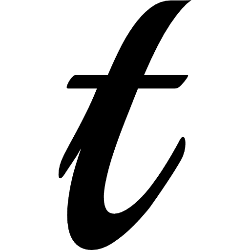 Fancy Letter T Lowercase Icon in SVG, PNG formats