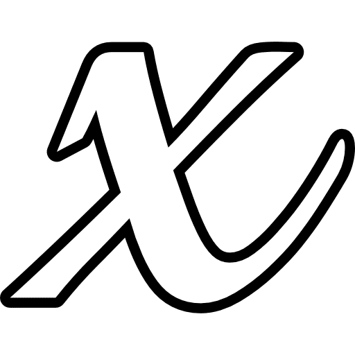 Fancy Letter X Lowercase Outline Icon in SVG, PNG formats