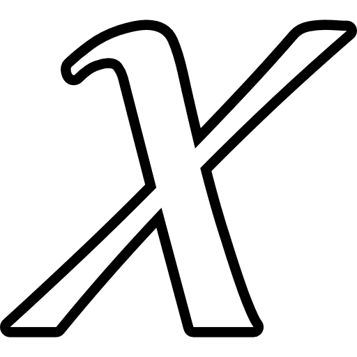 Fancy Letter X Outline Icon in SVG, PNG formats