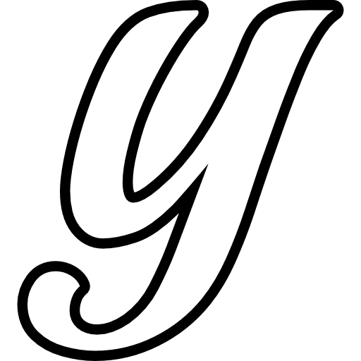 Fancy Letter Y Lowercase Outline Icon in SVG, PNG formats